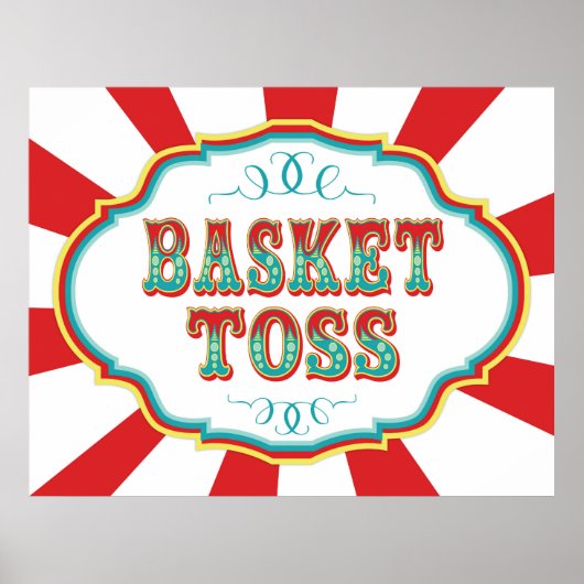 Carnival Game Sign Basket Toss Poster (Voorkant)