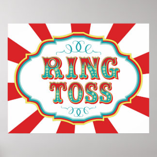 Carnival Game Sign Ring Toss Poster