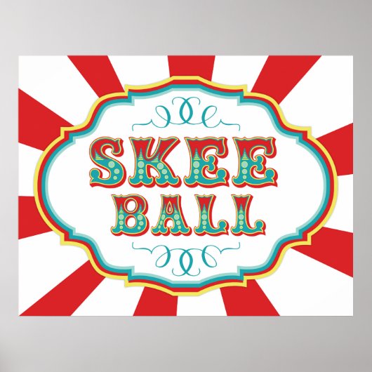 Carnival Game Sign Skee Ball Poster (Voorkant)
