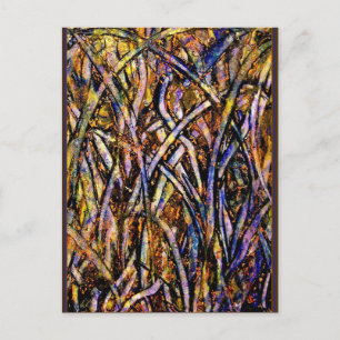 Carnival Glass Grass met Oranje mold Fungus 2005 Briefkaart