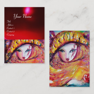 CARNIVAL MASK IN GEEL MET ROSE ROSE Ruby Visitekaartje