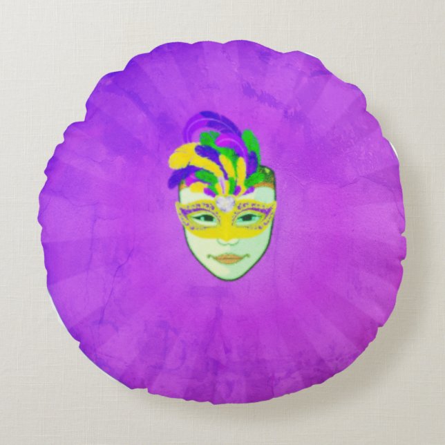 Carnival masker rond kussen (Voorkant)