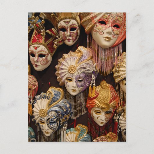 Carnival-maskers in Venetië Briefkaart (Voorkant)
