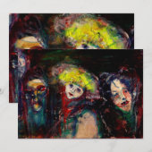 CARNIVAL NACHT IN VENICE Venetian Masquerade maske Aankondiging (Voorkant / Achterkant)