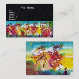 CARNIVAL NIGHT Masquerade Dance, Music Black Paper Visitekaartje