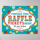 Carnival of Circus Raffle Ticket Booth Sign. Poster (Voorkant)