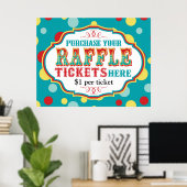 Carnival of Circus Raffle Ticket Booth Sign. Poster (Thuiskantoor)