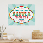 Carnival of Circus Raffle Ticket Booth Sign. Poster (Keuken)