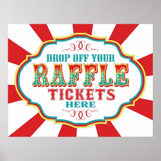 Carnival of Circus Raffle Ticket Sign. Poster (Voorkant)