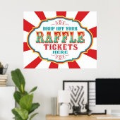 Carnival of Circus Raffle Ticket Sign. Poster (Thuiskantoor)