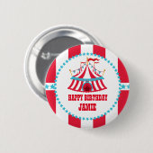 Carnival of Circus Tent, Birthday Button (Voorkant /achterkant)