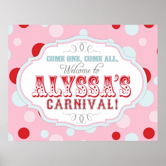 Carnival of Circus Welcome Sign voor Allysa Poster (Voorkant)
