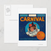 Carnival Oranje LabelAnaheim, CA Briefkaart (Voorkant / Achterkant)