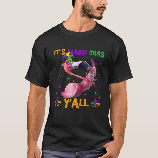 Carnival Party Flamingo Mardi Gras T-shirt (Voorkant)