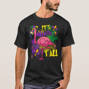 Carnival Party Gift Idea Flamingo Mardi Gras T-shirt