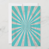 Carnival Steampunk Turquoise Wedding Invitation Kaart (Achterkant)