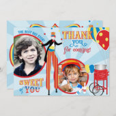 Carnival Stilt Walker Cotton Snoep Hartelijk dank Bedankkaart (Voorkant / Achterkant)