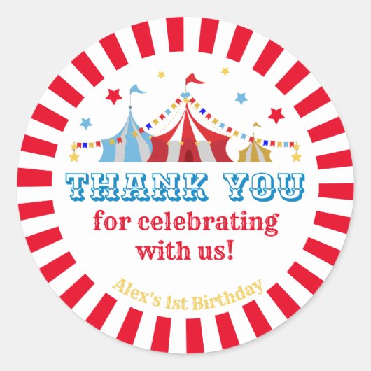 Carnival Theme Party Ronde Sticker (Voorkant)