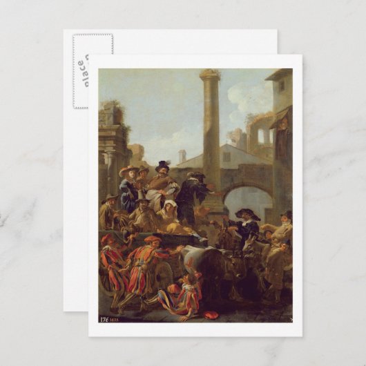 Carnival Time in Rome, 1653 (olie op canvas) Briefkaart (Voorkant / Achterkant)