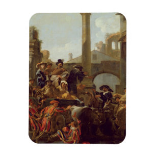 Carnival Time in Rome, 1653 (olie op canvas) Magneet