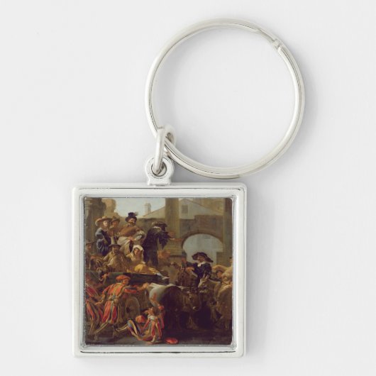 Carnival Time in Rome, 1653 (olie op canvas) Sleutelhanger (Voorkant)