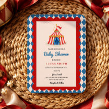 Carnivale Circus Retro baby shower uitnodiging