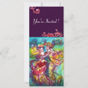 CARNIVALSDANS, levendig roze blauw rood zwierige b Kaart