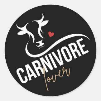Carnivoor Lover Stijlvol Zwart Ronde Sticker