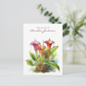 Carnivore Pitcher Plant Botanische Waterverf Kunst Briefkaart (Staand voorkant)