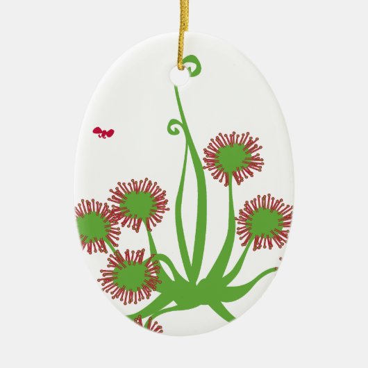 Carnivoren Sundew Plant Keramisch Ornament (Voorkant)