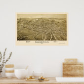 Carobligale, PA Panorama Map - 1890 Poster (Keuken)