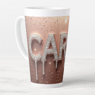 Carol Naam in Druppelend Goud Latte Mok
