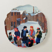 Carol Singers Rond Kussen (Achterkant)