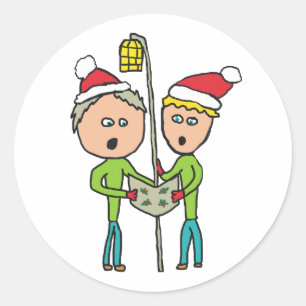Carol Singing Ronde Sticker