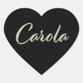 Carola white gold Handwriting Autocollant Coeur (Devant)