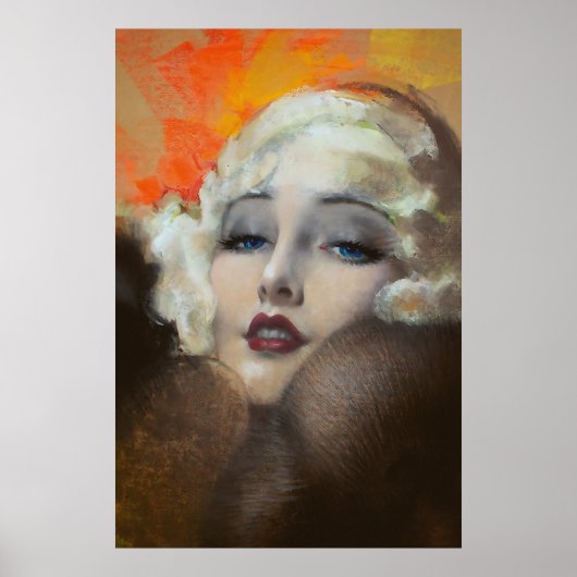 Carole Lombard Portrait Art Déco (Devant)