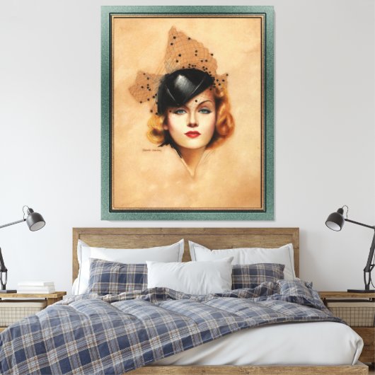 Carole Lombard Portret van Charles Gates Sheldon Canvas Afdruk (Insitu (Slaapkamer))