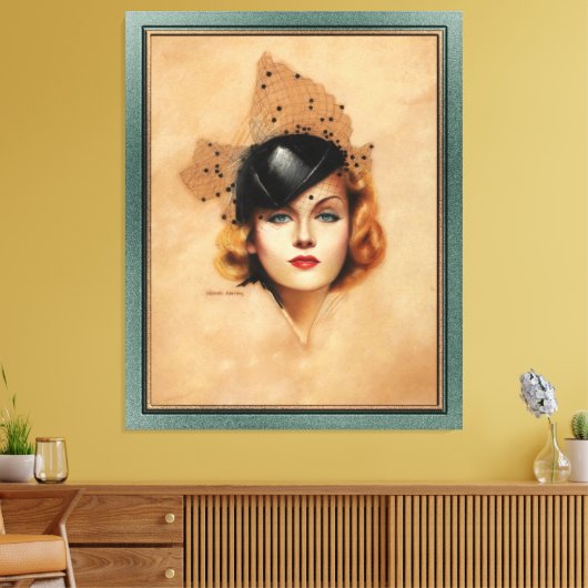 Carole Lombard Portret van Charles Gates Sheldon Canvas Afdruk (Insitu (Woonkamer))