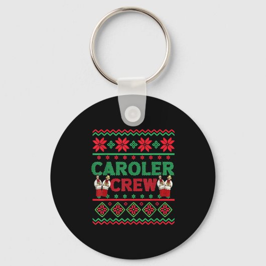 Caroler Crew Ugly KerstSweater Caro Sleutelhanger (Voorkant)