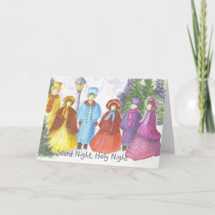 Carolers Kerstmis Feestdagen Kaart