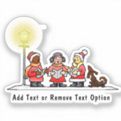 Carolers Kerstmis Sticker (Voorkant)