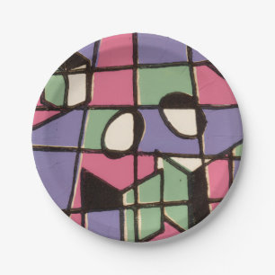 Carolers Stainglass Papieren Bordje