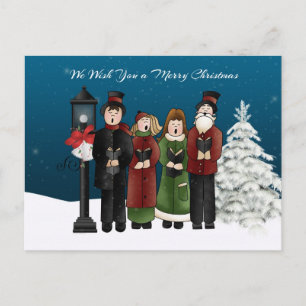 Carolers Winter Scene Feestdagenkaart