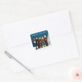 Carolers Winter Scene Vierkante Sticker (Envelop)