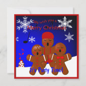Caroleurs en pain d'épices Joyeux Noël Invitation (Devant)