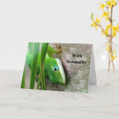 Carolina Anole Green Lizard Foto Sympathie Kaart (Gele Bloem)