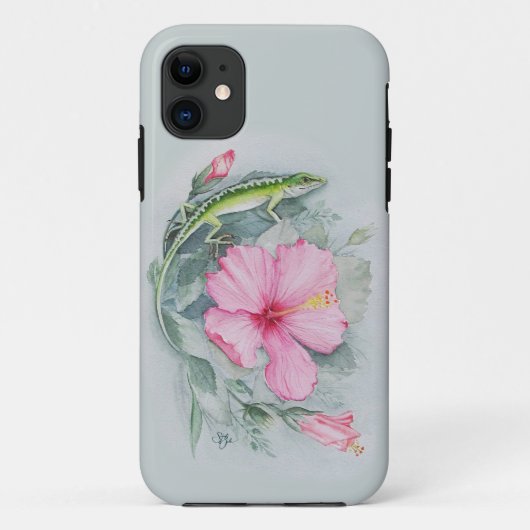 Carolina Anole & Hibiscus  Case-Mate iPhone Case (Achterkant)