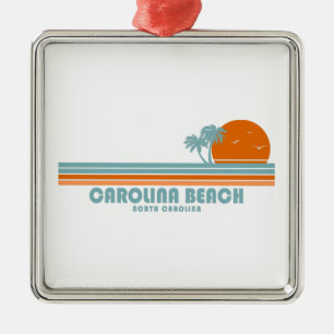 Carolina Beach North Carolina Sun Palm Trees Metalen Ornament
