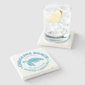 Carolina Beach (zeeen schildpad) Stenen Onderzetter (Zijkant)