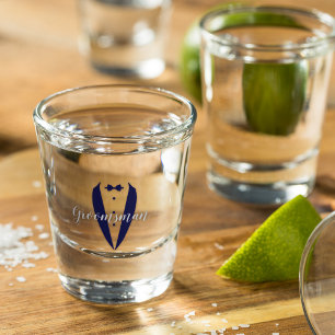Carolina Blau Smoking Bruidsjonker Shotglas Shot Glas